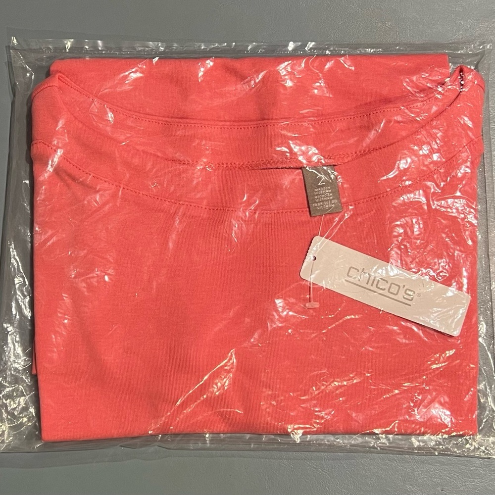 New Chico's Vibrant Watermelon Tee (unused & still sealed in the bag)
